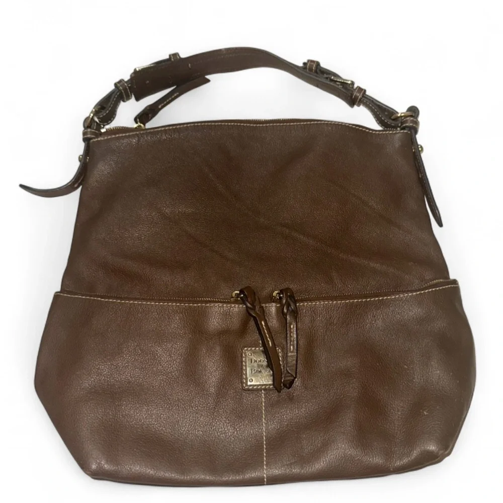 Dooney & Bourke Dillen Large Pocket Sac Brown Pebbled Leather Hobo Shoulder‎ Bag